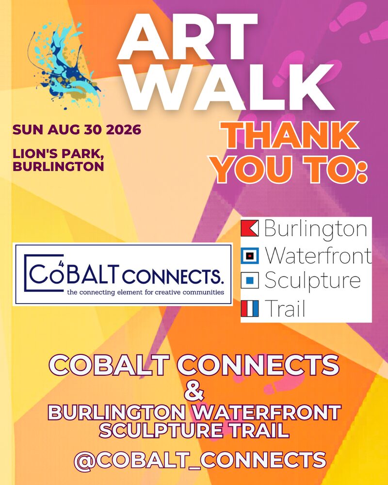 Thank you to Cobalt Connects and the Burlington Waterfront Sculpture Trail — Art Walk 2026 partner